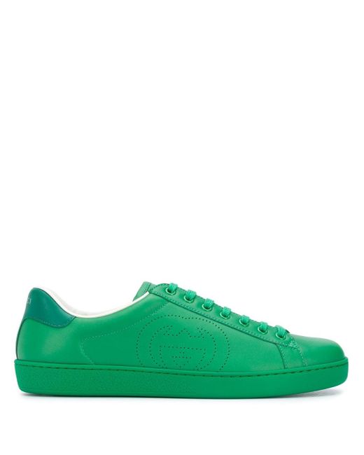 Gucci Green Ace GG Embossed Sneaker for men