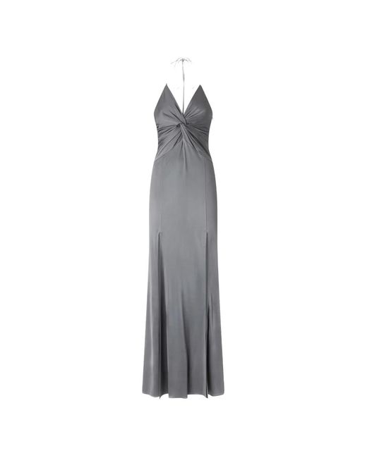 Pinko White Long Slip Dress With Front Knot