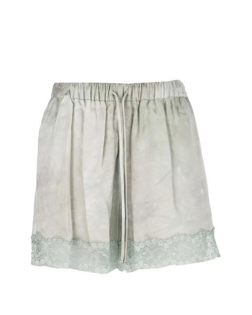 LES FILLES D'EVA White Lace-Trim Tie-Dye Shorts