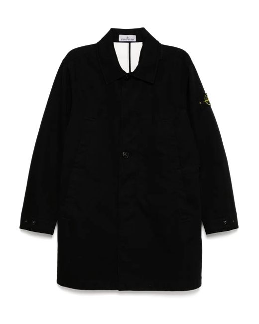 Stone Island Capospalla Lungo Jas in het Black voor heren