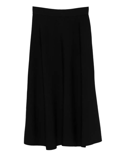 Max Mara Black Lazio Knited Midi Skirt