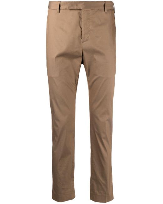 Chino slim crop di PT Torino in Natural da Uomo