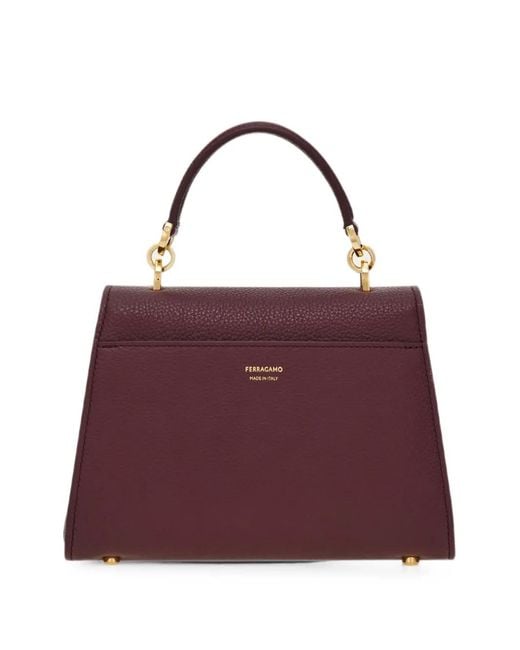 Ferragamo Purple Sac À Main Double Gancini (Xs)