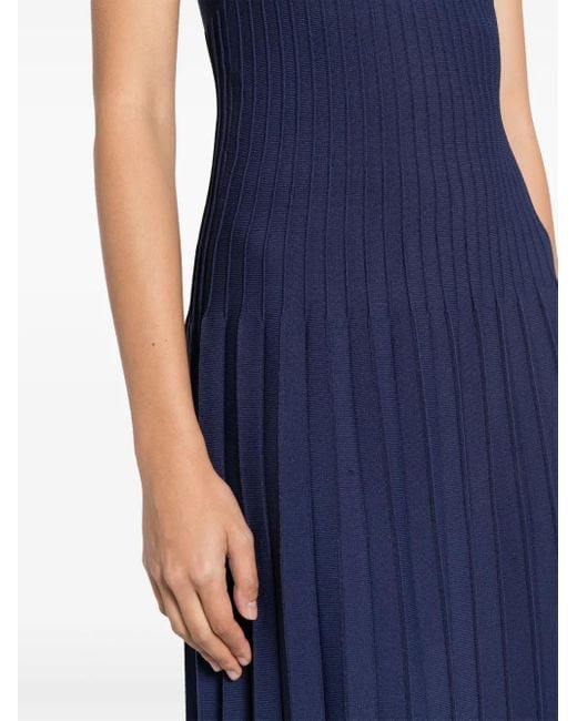 Staud Blue Plissiertes Ellison Midikleid
