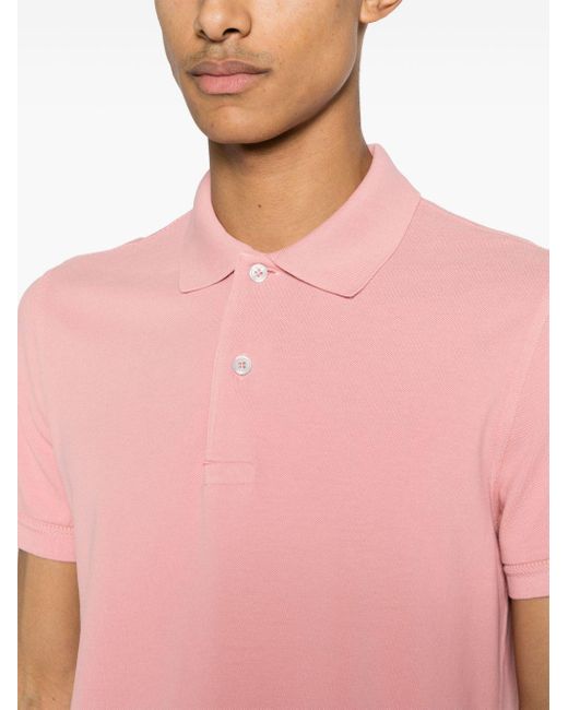 Tom Ford Pink Short-sleeve Cotton Polo Shirt for men