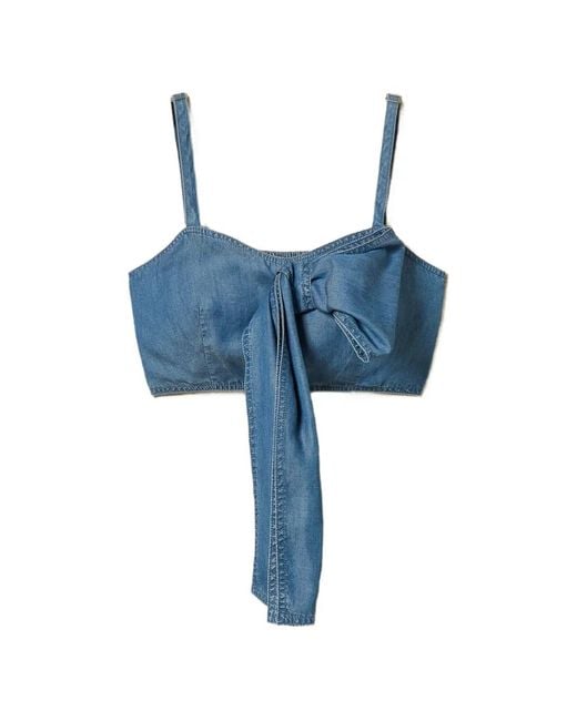 Twinset Blue Denim Bustier Top