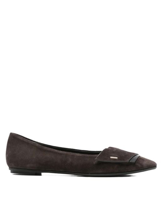 Roberto Del Carlo Black Pointed-Toe Bal Flat