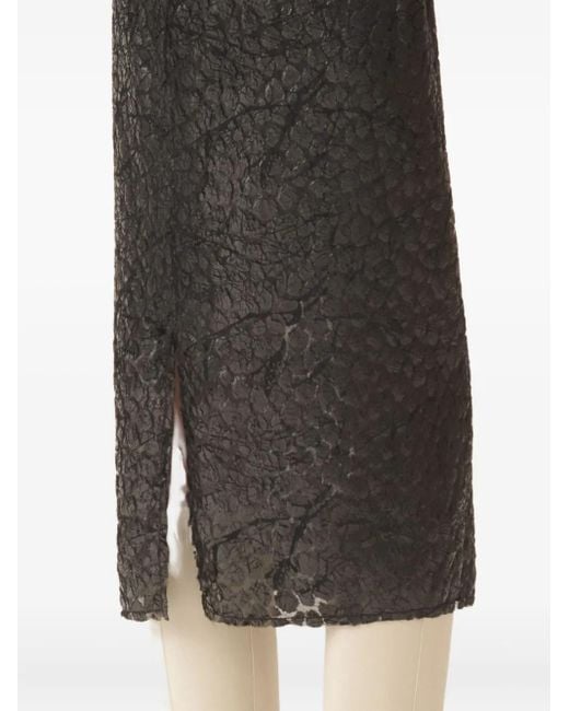 Fabiana Filippi Black Textured Rear-Vent Midi Skirt