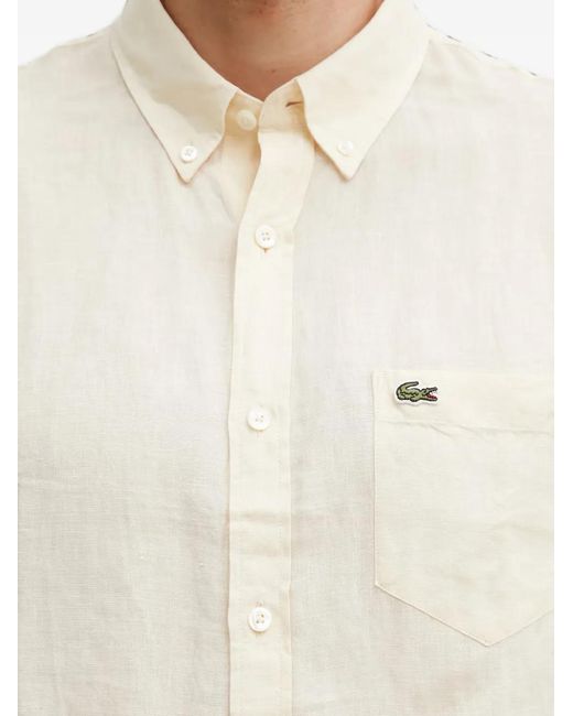 Lacoste White Logo-Patch Short-Sleeve Shirt for men