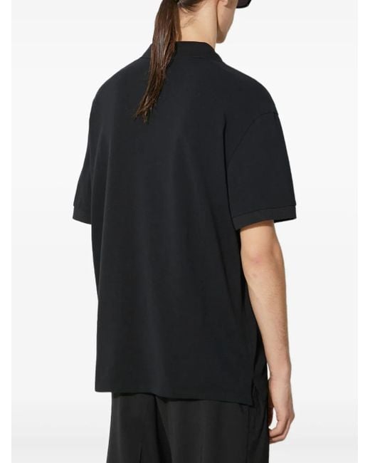 Neil Barrett Black Tonal-Appliqué Short-Sleeve Polo Shirt for men