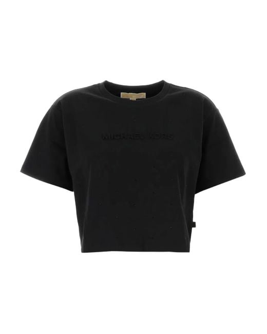 MICHAEL Michael Kors Black Logo-Embossed T-Shirt