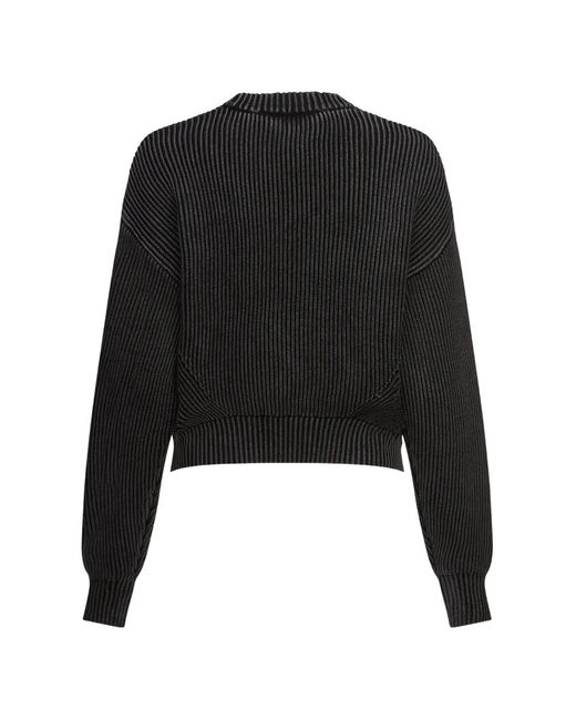 Karl Lagerfeld Black Logo-Embroidered Ribbed-Knit Sweater