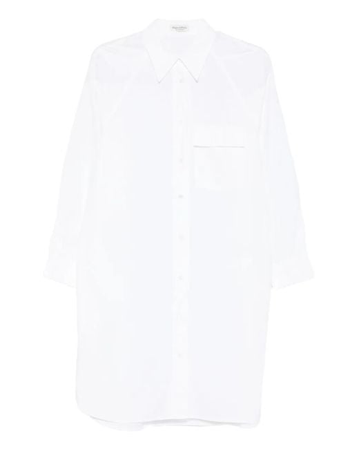 Marc O' Polo White Chest-Pocket Shirt Dress