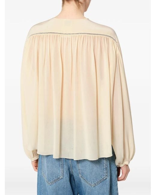 Isabel Marant Natural Nuna Silk Fluid-Fit Blouse