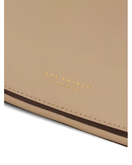 The Bridge Natural Metal Handle Leather Mini Clutch Bag
