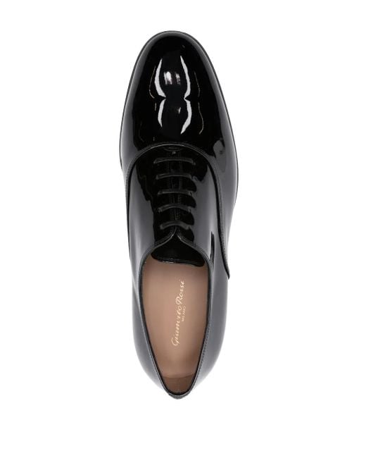 Gianvito Rossi Black Vittorio Patent-Leather Oxford Shoes for men