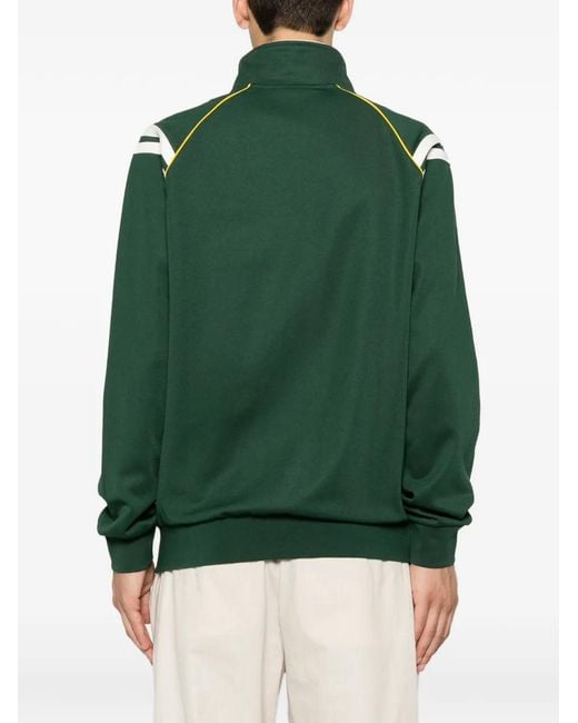 Sergio Tacchini Green Logo-Embroidered Stripe-Detail Track Jacket for men