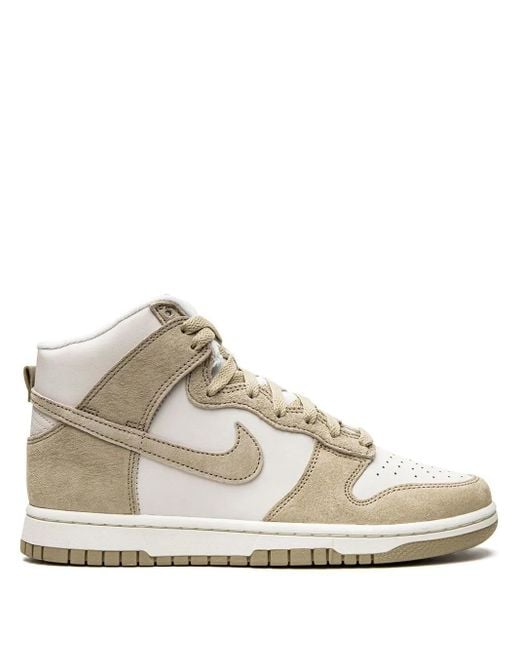 Nike White Dunk Hi Retro Prm "Tan Suede" Sneakers for men
