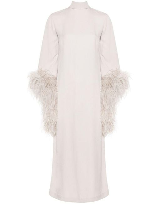 ‎Taller Marmo Mini-jurk Met Veren Afwerking in het White