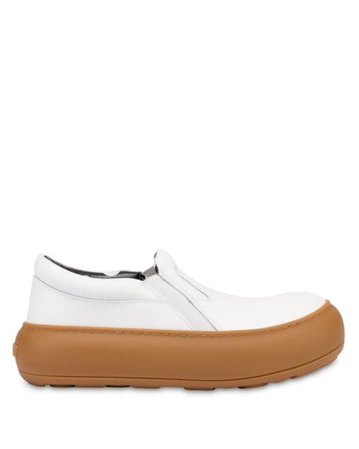 Moschino White Oversized-Sole Trainers