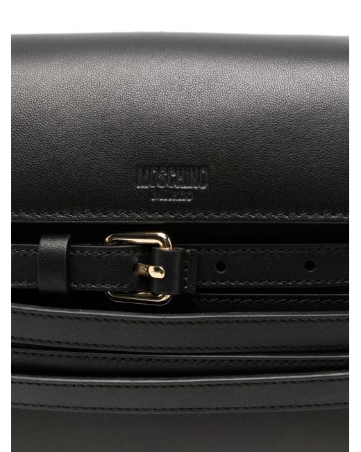 Moschino White Buckle-Detail Cross Body Bag