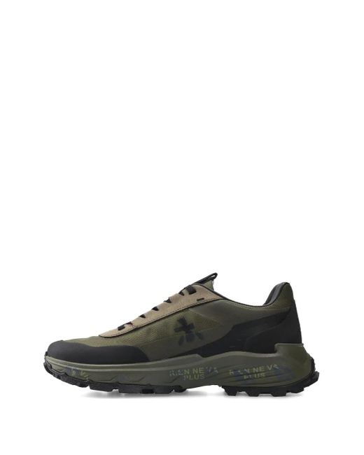 Premiata Green Devin Logo-Appliqué Sneakers for men