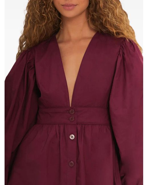 Abito Corto Con Maniche A Palloncino di Farm Rio in Purple