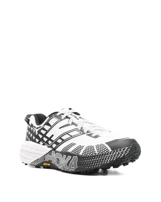 Hoka One One White Geometric-Pattern Sneakers