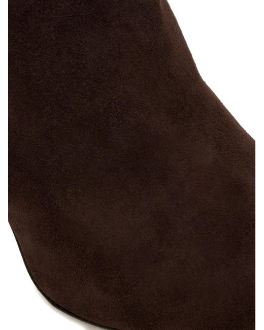 Stuart Weitzman Brown Side-Zip Ankle Boots