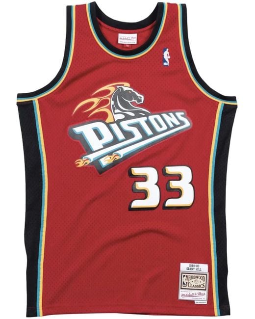 Mitchell & Ness Red "Detroit Pistons Alternate 1999-00 Grant Hill" Swingman Jersey for men