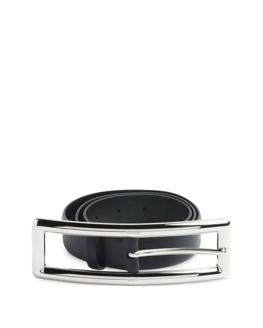 Cinturón Con Hebilla Rectangular Plateada Mugler de color Black