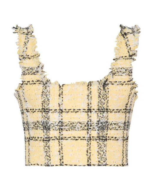 Balmain Metallic Glittered Tweed Top