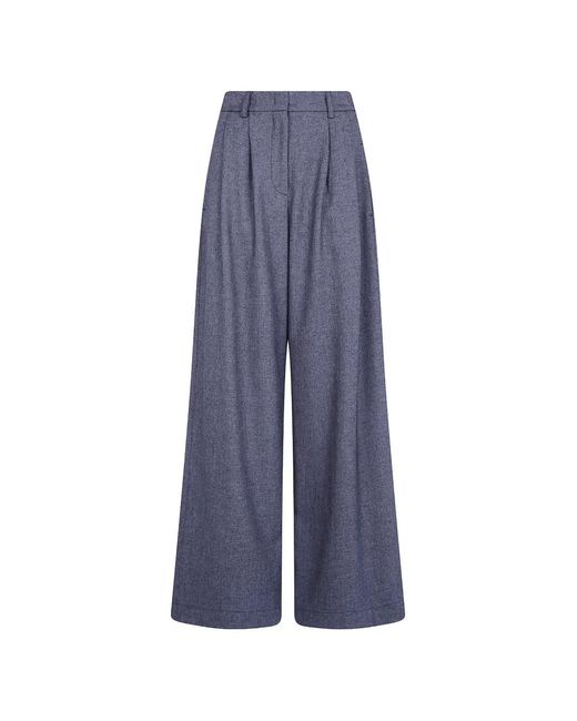 DR. HOPE Blue Pleated Palazzo Pants