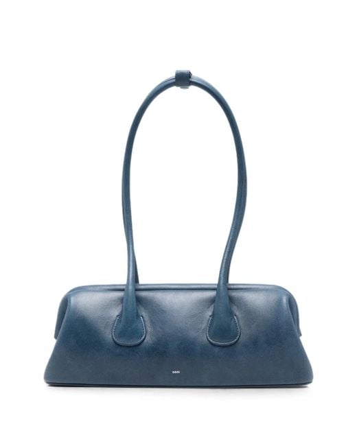 OSOI Blue Mini Boat Wide Leather Shoulder Bag