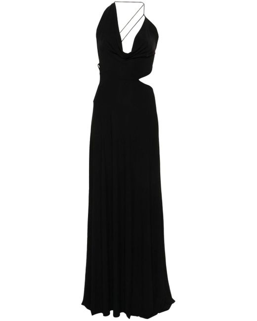 Amazuìn Black Cowl-neck Maxi Dress