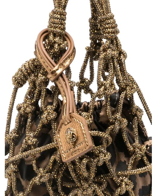 Mini Sac À Dos Frangé À Imprimé Léopard Kurt Geiger en coloris Metallic