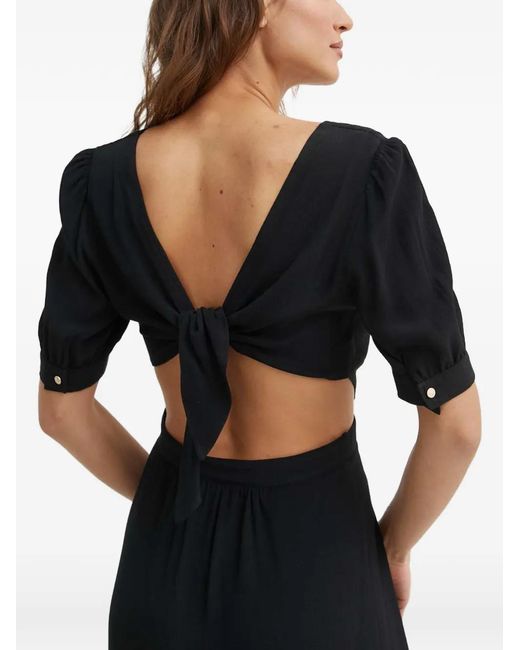 La Petite Francaise Black Retard Open-Back V-Neck Maxi Dress