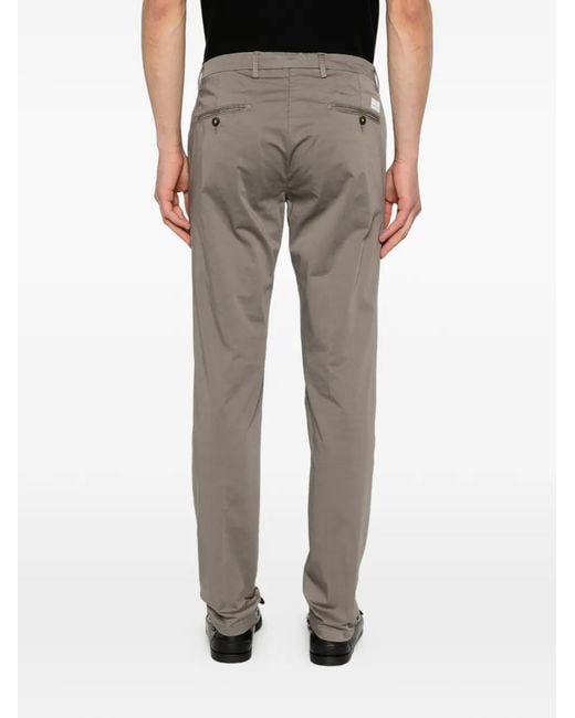 Manuel Ritz Gray Logo-Patch Belt-Loop Trousers for men