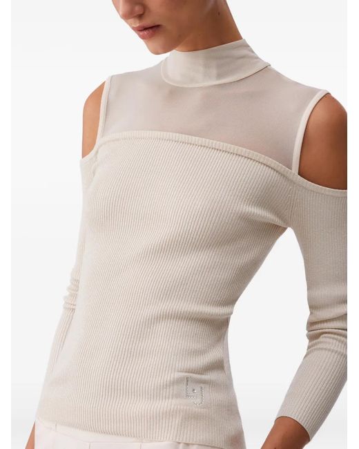 Liu Jo White Logo-Embellishment Sweater
