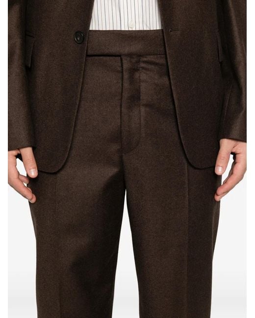 Ferragamo Brown Belted Trousers for men