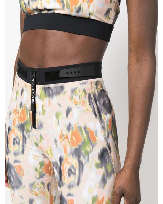 P.E Nation Natural Graphic-Print High-Waisted Leggings