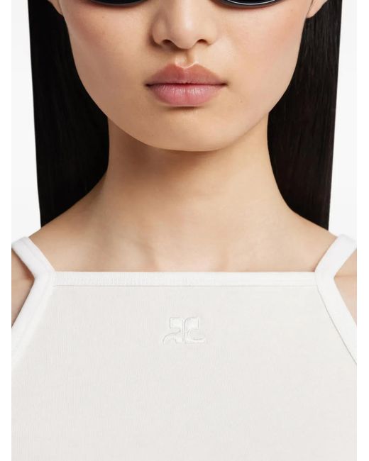 Courreges White Logo Tank Top