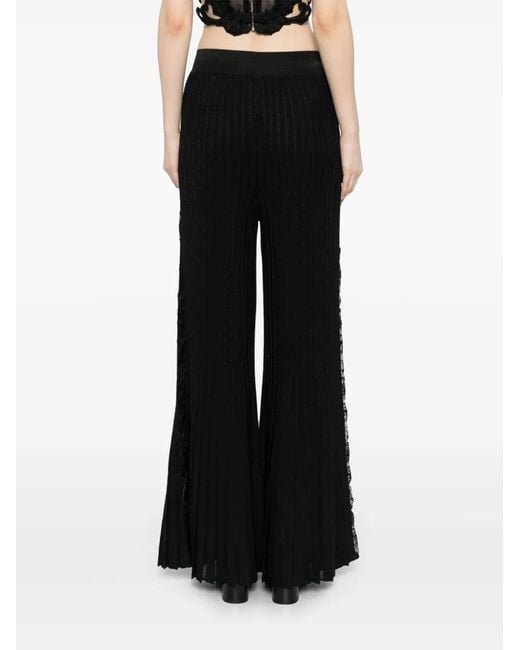 Elie Saab Black Knitted Flared Trousers