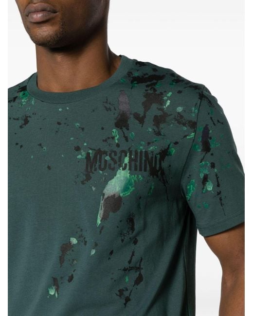 Moschino T-Shirt mit Farbklecks-Print in Green für Herren