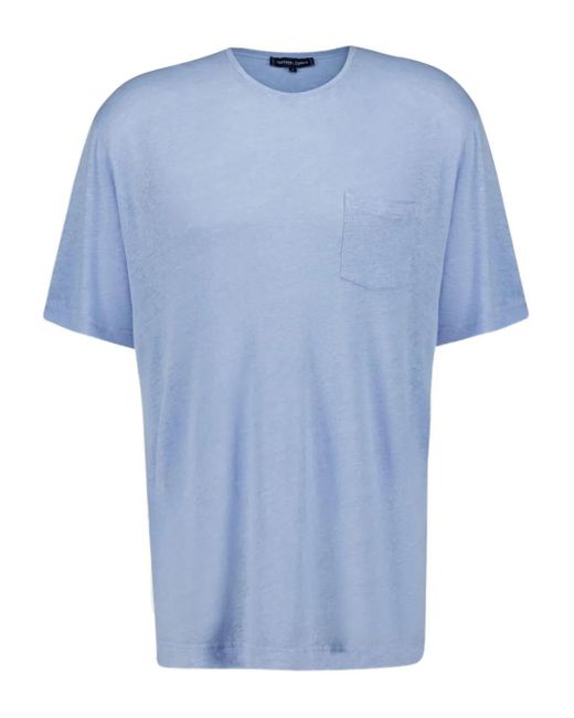 T-Shirt Girocollo Con Tasca Applicata di Frescobol Carioca in Blue da Uomo