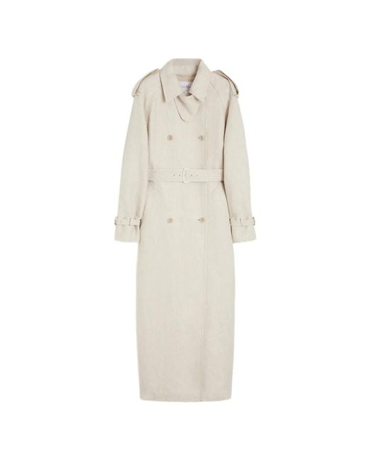 Max Mara レディース ホワイト ベルテッド ダブルコートの通販はau PAY