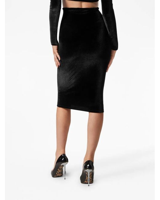 Philipp Plein Black Midi Skirt