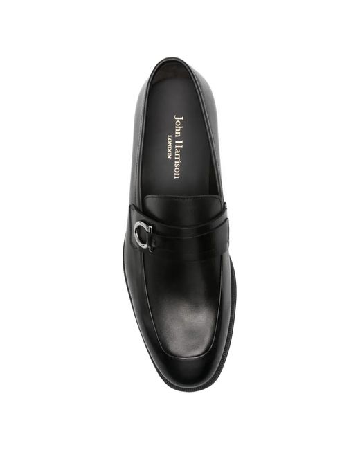 JOHN HARRISON Black Leather Loafers for men