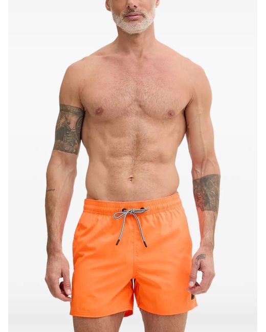 Bogner Fire + Ice Orange Nelson Drawstring-Waist Logo-Patch Swim Shorts for men