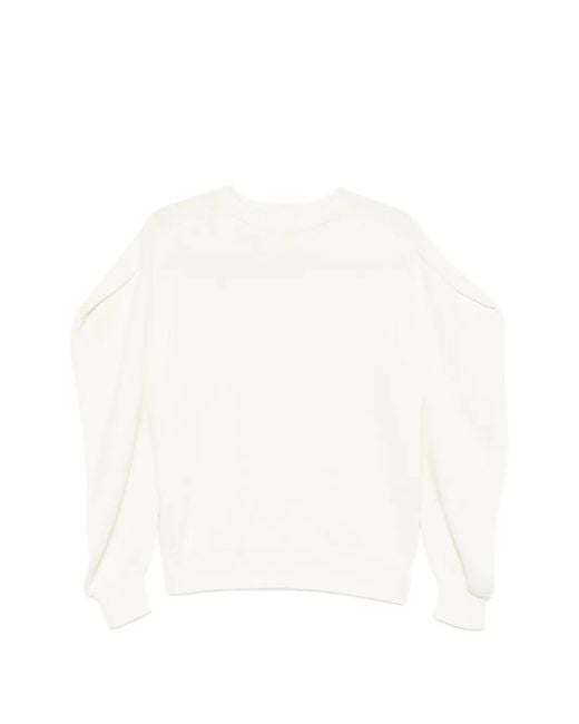 Issey Miyake White Puffed-Sleeve Sweater